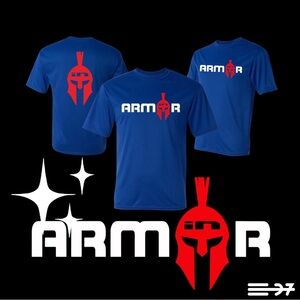 Blue and Red Short Sleeve Tees